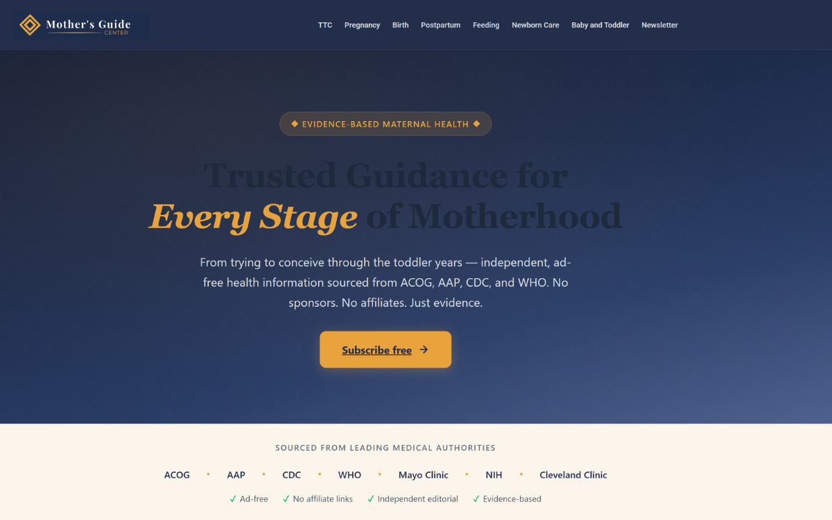 Mothers Guide Center website